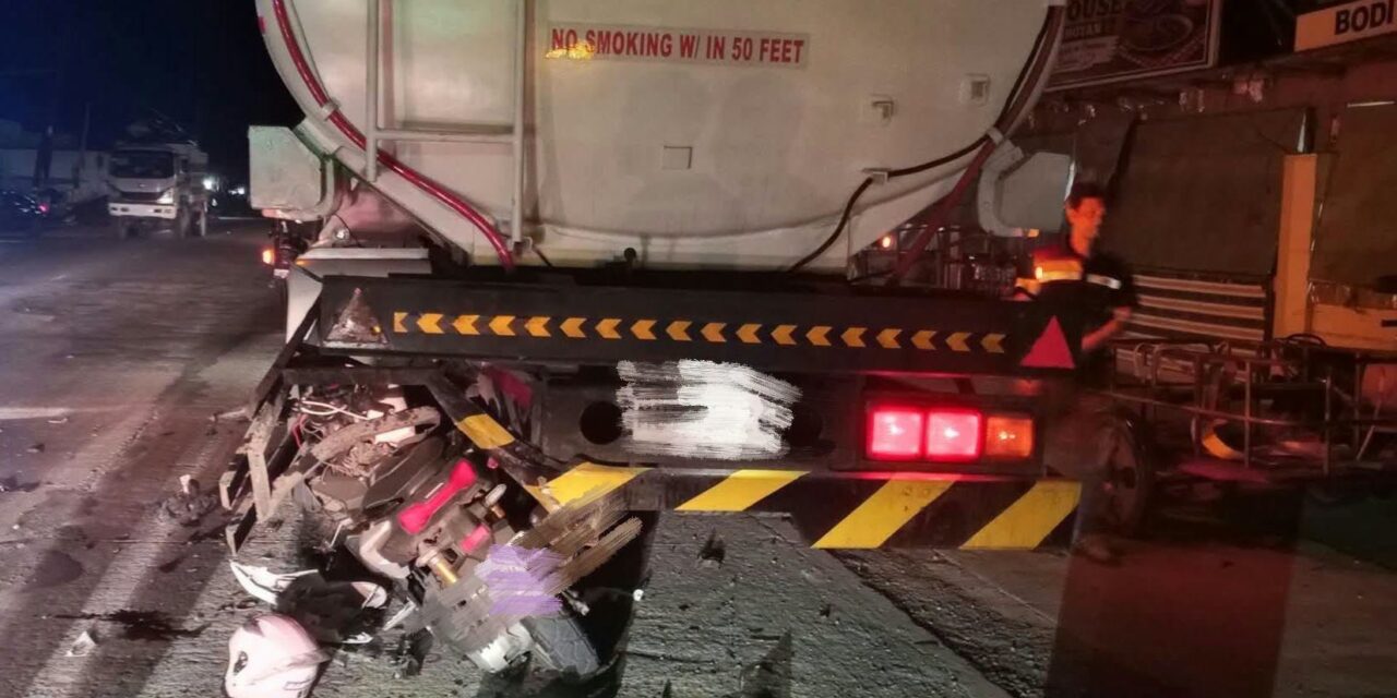 Driver sang motorsiklo patay sang nakabunggo sa naga-park nga fuel tanker sa San Miguel