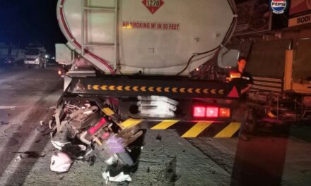 Driver sang motorsiklo patay sang nakabunggo sa naga-park nga fuel tanker sa San Miguel